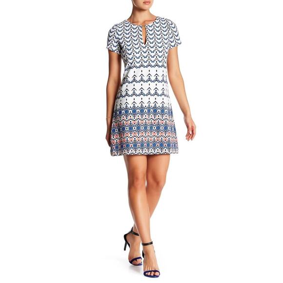 Jessica Simpson Short Sleeve Printed Shirt Dress size 10 NWT - Picture 1 of 8